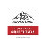 Bay Etiket CSE7 Yüksek Yapışkanlı - Parlak Koyu Gri Renk Adventure Yazılı Motosiklet Çanta Stickerı