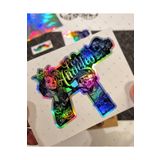 Bay Etiket HLG81 Hologram Gangsta Motifli Uzi Etiketi Simetrik İkili Set