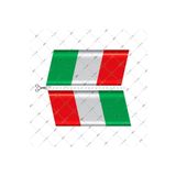 Bay Etiket Rfhlm65 Reflektif Italya Bayragi Etiketi - Simetrik 2li Set