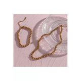 Bay Hediye 1. Sınıf Kalın Örme Çelik Erkek Kolye Ve Bileklik Set 5Mm