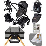 Bay Home Yeni Doğan 9 In 1 Full Takım 990 Travel Sistem Bebek Arabası Angel Sepet Anne Yanı Beşik - Siyah