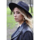 Bay Şapkacı Kadın Kaşe Fötr Şapka 7173 Siyah