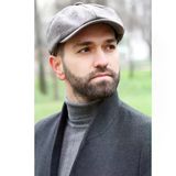Bay Şapkacı Kışlık Erkek Peaky Blinders İngiliz Driver Kasket Çizgili Gri 7404