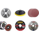 Bay-Tec 5li Taşlama Disk Seti Elmas, Sunta, Ahşap, Metal, Zımpara - Renkli