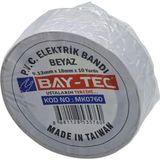 Bay-Tec MK0760 Elektrik Bandı Beyaz 18MM 10YARDS (10'lu Paket)
