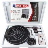 Bay Tec Profesyonel 16 Parça Panç Seti Kartonpiyer Sunta Alçıpan Delici Testere Takımı Kartonpiyer
