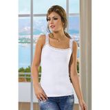 Bayan Dantel Askılı Atlet 2172 - XL - Beyaz