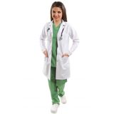 Bayan Doktor Klasik Yaka Vizit Önlüğü Alpaka Kumaş