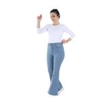 Bayan İspanyol Paça Kot Pantolon Açık Mavi (Açık mavi / 46)