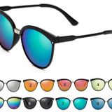 Bayan Moda Güneş Gözlük UV400 Renkli Lens Yaz Plaj Gümüş