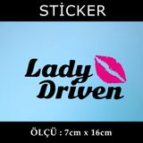 Bayan Şöför - 2 Adet Sticker Araba Cam Bagaj Uyumlu Et,Ket Kask Motosiklet Dolap Cam Uyumlu Yapışkan