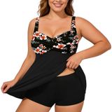 Bayan Tankini Top Plus Size Ayarlanabilir Askılar Askısız Banyo Üstü Kadın (, siyah 5, 4XL
