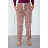 Bayan Welsoft Polar Tek Alt Pijama 210043 Kahve - Beyaz