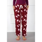 Bayan Welsoft Polar Tek Alt Pijama 210052 Bordo - Beyaz