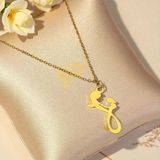 Bayanlara Özel Altın Renkli Zincirli 14 Ayar Altın Plakalı Anne Ve Çocuk Sevgisi Motifli Hediyelik Kolye-658