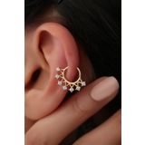 Bayar Gold 14 Ayar 7 Taşlı Taç Altın Piercing