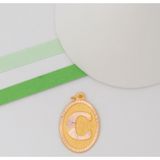 Bayar Gold 14 Ayar Altın C Harf Nostaljik Oval Kolye Ucu