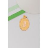 Bayar Gold 14 Ayar Altın J Harf Nostaljik Oval Kolye Ucu