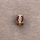 Bayar Gold 14 Ayar Altın Kafesli Bordo Boncuk B Harf Kolye Ucu
