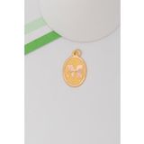 Bayar Gold 14 Ayar Altın M Harf Nostaljik Oval Kolye Ucu