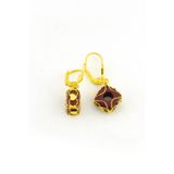Bayar Gold Bordo Boncuklu Küpe