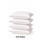 Baybayanay 4 Adet Biyeli Yastık Gold Serisi 1000Gr Silikon Boncuk Elyaf Dolgulu 50x70cm