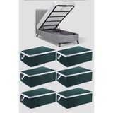 baydar 6'lı Hurç Seti - 6 ADET 64x45x22 Cm Büyük Boy Saklama Kutusu | Yatak Altı Düzenleyici Hurç Takımı