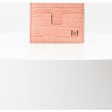 Bayderi Owpi Kroko Deri Minimal Unisex Kartlık - Pudra