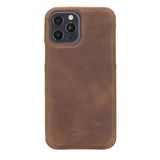 Bayelon Bouletta F360 Arka Kapak Deri Telefon Kılıfı iPhone 12/12 Pro 6.1inç G2 Antik Kahve