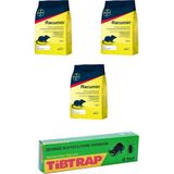 Bayer Çatı-Ev-Lağım Faresi Yemi 3 x 250 gr + Tibtrap Yapışkanı