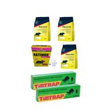 Bayer Fare Ve Sıçan Ilaçlama Seti 6 Ürün/racumin3,tibtrap2,rat's Pasta 1 Adet Zehirli Tahıl ve Buğday ve Yapışkan