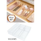 Bayev 10 Parça Takı Aksesuar Çekmece Düzenleyici Set (2 X 210) Takı Makyaj Kutusu Kalem Organizer