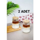Bayev 2 Adet 450 Ml Burgu Bambu Kapaklı Cam Pipetli Pinterest Bardak - Borosilikat Sunum Bardağı 401304