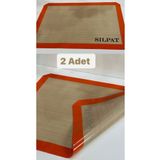 Bayev 2 Adet Fırınlanabilir Kendinden Yağlı Silikon Pişirme Matı-hamur Açma Matı 30x40