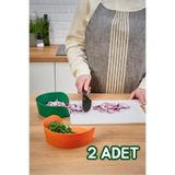 Bayev 2 Adet Prep 18 Cm Yemek Hazırlama Kasesi - Kesme Tahtası Uyumlu Tezgah Üstü Mutfak Yardımcısı
