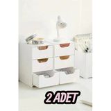 Bayev 2 Adet Tidy Ofis Mini Çekmece Organizer 3 Çekmeceli Çok Amaçlı Düzenleyici-Takı Hobi Ofis Organizeri