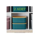 Bayev 2 Adet Yeşil Storage 13 Lt Dekoratif Dolap Düzenleyici Kutu Hobi Oyuncak Ayakkabı Saklama Kabı