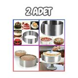Bayev 2 Adet Yuvarlak Ayarlanabilir Pasta Kek Pandispanya Kalıbı Ayarlı Çember Pastacı Pasta Malzemeleri