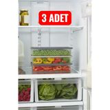 Bayev 3 Adet Freshbox 2 Litre Buzdolabı Saklama Kabı - Kapaklı Dondurucu Buzluk Kabı
