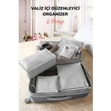Bayev 6 Parça Bavul Organizer Set Çok Amaçlı Pratik Kullanım Valiz Düzenleyici Seyahat Çantası Organizeri