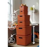 Bayev 6'Lı Set Colors Turuncu 2x6 2x13 2x21 Dolap İçi Düzenleyici Organizer Oyuncak Kutusu Kapaklı Saklama Kutusu Baza Altı Düzenleyici