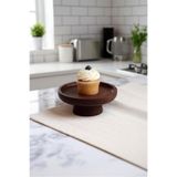 Bayev Bambu 15 Cm Akasya Yuvarlak Ayaklı Sunumluk 700814 - Ahşap Servis Sunum Tabağı