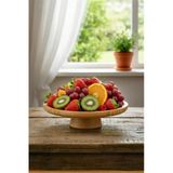 Bayev Bambu 20 Cm Yuvarlak Ayaklı Sunumluk 700723 - Ahşap Servis Sunum Tabağı