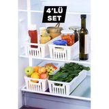 Bayev Clio 4'Lü Set Modüler Buzdolabı Düzenliyici - Kaşıklık Ve Kepçelik Çekmece İçi Mutfak Organizer