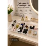 Bayev Dark 6 Parça Set 1Xxl 2Xl 1Xm 2Xs Çekmece İçi Çok Amaçlı Organizer - Takı Makyaj Organizeri Dolap İçi Düzenleyici Kaşıklık