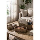Bayev Favorite 9229 Akasya 3'Lü Rattan Sepet Seti Dekoratif Düzenleyici Hasır Çok Amaçlı Organizer
