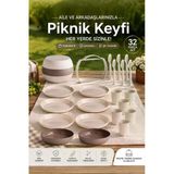 Bayev Küre Taşınılabilir 32 Parça Piknik ve Kamp Yemek Takımı – Piknik Seti