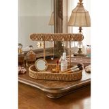 Bayev Lora Rattan 9193 Askılı Oval Organizer Sepet - Hasır Takı Fincan Dekor Sepeti Düzenleyici Takı Düzenleyici
