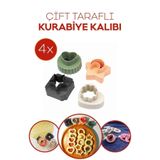 Bayev Plastik Çift Taraflı Kurabiye Kalıbı 4 lü