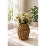 Bayev Rattan 8153 Vazo Çok Amaçlı Dekoratif Rattan Örme Vazo